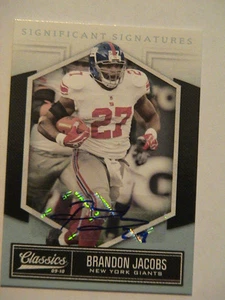 2010 Panini Classics Brandon Jacobs NY Giants Southern Illinois Auto 4/5 - Picture 1 of 2