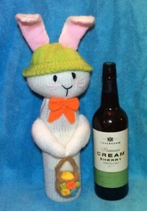 KNITTING PATTERN - Easter Bunny Wine Bottle Cover - Picture 1 of 1