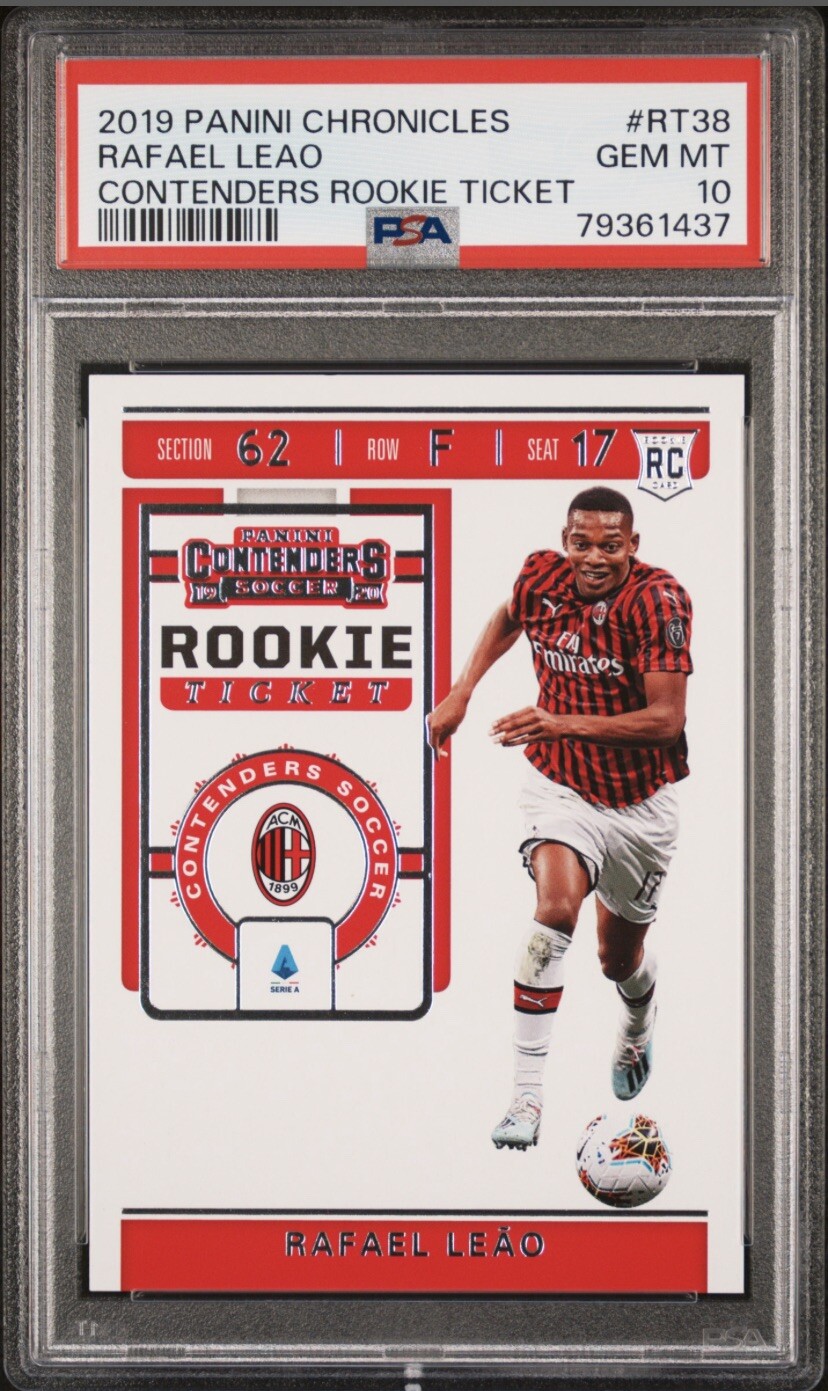 Rafael Leao 2019 Panini Chronicles Contenders RC Rookie Ticket PSA 10 AC Milan