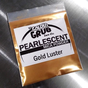 NEW 1 OZ. GOLD LUSTER Pearlescent Mica Pearly Powder Fishing Plastisol Bass - Picture 1 of 3