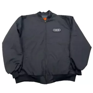 AUDI Mechanic Work Jacket 2XL Black Patch Racing Auto Car Employee Bomber Mens - Picture 1 of 10