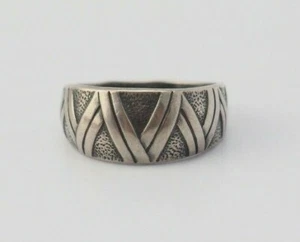 Anillo cúpula floral martillada plata esterlina soviética URSS Rusia talla 6,5 - Imagen 1 de 5