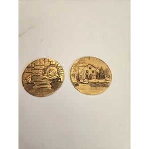 Wendell August Forge 2 Ornamenti Natalizi Bronzo Mangiatoia Slitta Casa Lotto K - Foto 1 di 3