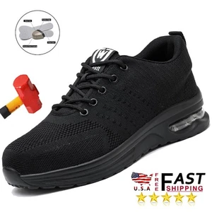 Mens Work Boots Steel Toe Safety Shoes Indestructible Sneakers Lightweight Shoes - Picture 1 of 21