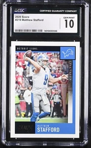 2020 Score Matthew Stafford #219 Football CGC 10 - Picture 1 of 2