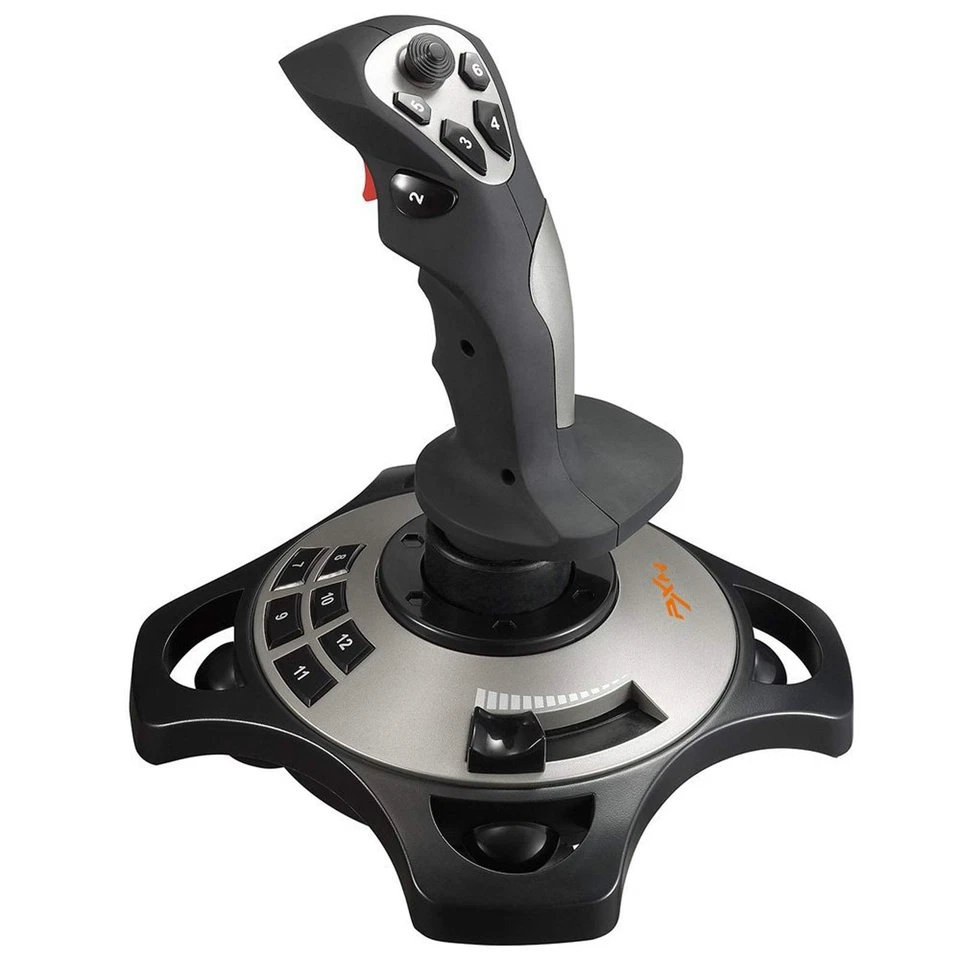 USB Flight Simulator Joystick with Vibration & Throttle for Windows PC - Image 1 of 4