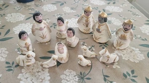 Vintage Mexiko Weihnachten Keramik Krippe 13 Stück Set - Bild 1 von 8