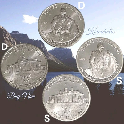 1982 D-S George Washington Commemorative Silver Half Dollars 90% Silver  - Image 1 of 4