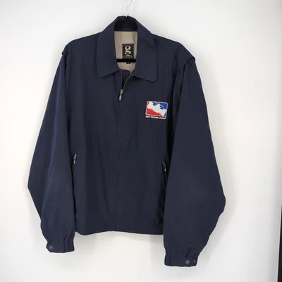 Jaqueta de chuva masculina forrada com zíper completo azul GG Gear For Sports Indy Car - Imagem 1 de 4