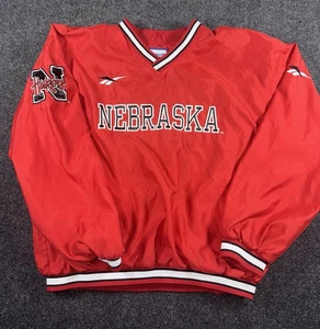 Vintage Nebraska Cornhuskers Reebok Pullover Jacke Huskers Rot 90er L - Bild 1 von 9