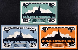 DAHLENBURG 1921 "Skyline Silhouette" Complete Series German Notgeld - Picture 1 of 2