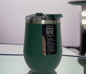 Vaso de copa de vino Brumate Uncork'd XL 14 OZ verde cazador descontinuado raro NUEVO - Imagen 1 de 12
