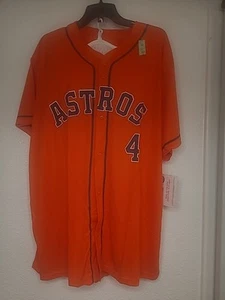 Springer #4 Houston Astros Orange Stadium Giveaway Jersey Button Front Iron-On - Picture 1 of 5