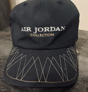 VINTAGE Jordan Hat Cap Strap Back Black Collection Nike Air Basketball Mens 90s - Bild 1 von 8
