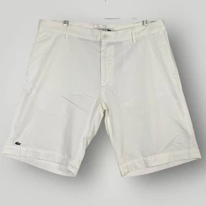 Lacoste Shorts Mens 38 White Classic Fit Chino Flat Front Summer Golf Casual - Picture 1 of 12