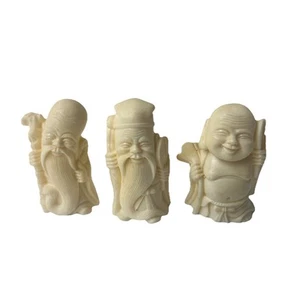 Fu Lu Shou Chinese Resin Figuren 3 Wise Men Langlebigkeit Glück Wohlstand Set - Bild 1 von 6