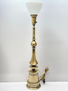 VTG Rembrandt Table Lamp Brass Ornate Hollywood Regency Torchiere w/ Shade 31.5" - Picture 1 of 9