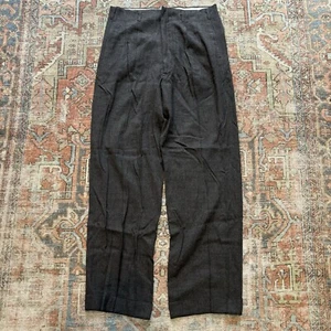 vintage 40s 50s salt and pepper wool pleated work slacks 31 x 31.5 - Picture 1 of 8