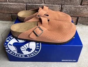 Birkenstock Boston Clogs Men 41 US 8 Suede Leather Regular Fit Shoes New - Picture 1 of 9
