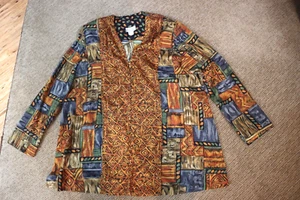 VTG CRISTIN STEVENS BLAZER/KIMONA MULTI COLOR LONG SLEEVE SIZE LARGE - Picture 1 of 7