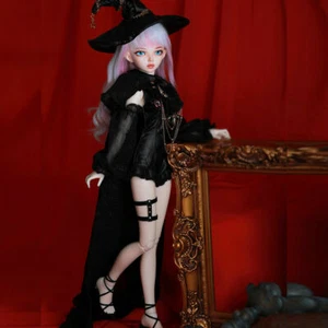 1/4 BJD Doll Full Set Magic Girl Ball Jointed Outfit Doll Eyes Hair Hat GIFT - Picture 1 of 10