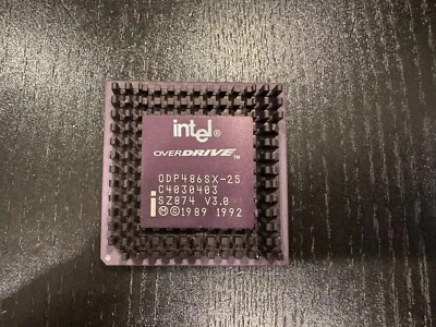 Vintage Intel 486 Overdrive ODP486SX-25 SZ874 V3.0 High Gold CPU for Collection - Bild 1 von 2