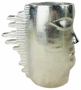 Head Shaped Decorative Vase Indoor Outdoor Metal Flower Plant Pot Planter 29cm