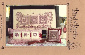 Quilts In The Garden-522-Bird Brain Designs-3 Pretty Quilts-Framed Quilts 11x22" - Picture 1 of 3