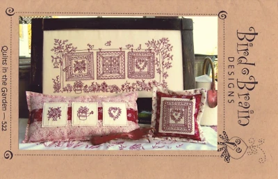 Quilts In The Garden-522-Bird Brain Designs-3 Pretty Quilts-Framed Quilts 11x22" - Image 1 of 3