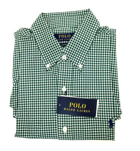 Polo Ralph Lauren Short Sleeve Shirt Mens Gingham Plaid Cotton Green  M
