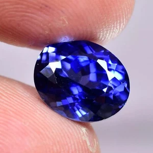 Piedra preciosa suelta certificada AAA+ 7,80 quilates zafiro azul ceilán natural forma ovalada - Imagen 1 de 8