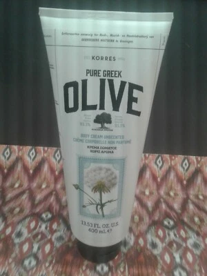 KORRES New & Sealed Pure Greek Olive Body Cream Unscented 13.53oz Jumbo size new - Image 1 of 3