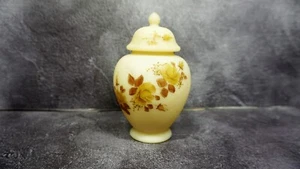 Vintage Fenton Glass Chocolate Roses on Cameo Satin Temple Ginger Jar - Picture 1 of 7