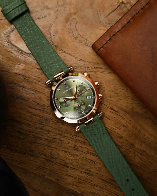 Claude Bernard by Edox - Dress Code Chronograph 10251 37RCV VIR Damenuhr Grün - Bild 1 von 4