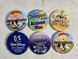 6 Vintage Disneyland pin lot pins pinbacks #1 ART CLASSIC GONORARY CITIZEN ETC - Picture 1 of 1