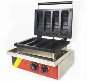 4pcs Nonstick Electric Stuffed Waffle Making Machine Cookie Baker - Picture 1 of 9