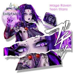 EARLFAMILY 5.1” Mage Raven Fanart Car Sticker Anime Waifu DIY Decal Peeker Girl - Picture 1 of 5