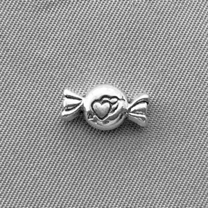 Candy Heart Love Message Beads 11x6mm Antique Silver Plated Alloy Q100 Per Pkg - Picture 1 of 2