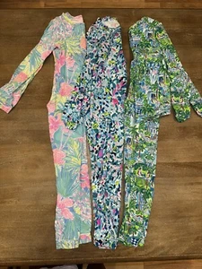 Lilly Pulitzer Girls LOT OF 3 Sets Sammy 2 pc Pajamas Long Sleeved Top Pants 8 - Picture 1 of 4