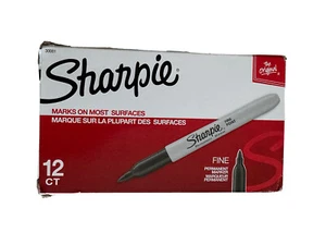 Sharpie 30001 Fine Point Permanent Marker - Black Pack of 12 - Picture 1 of 4