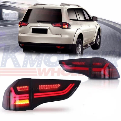 Lanterna traseira de LED vermelha par de lâmpadas traseiras fumaça para Mitsubishi Montero Sport 2009-2014 - Imagem 1 de 4