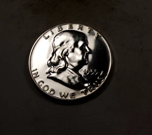Medio dólar Franklin 1955 * Prueba de gemas++ (casi impecable) * 90 % plata * XH606 - Imagen 1 de 6