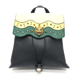 GUCCI 432266 Studs Animalie bag Backpack Leather Black/GoldHardware - Picture 1 of 18