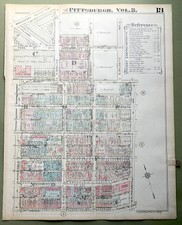 1924 Pittsburgh Plat Map 23x18 Garfield