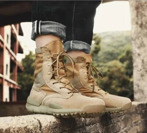 Schwarz Khaki Herren Militär Taktische Stiefel Wüste Armee SWAT Wanderschuhe Jagd - Bild 1 von 22