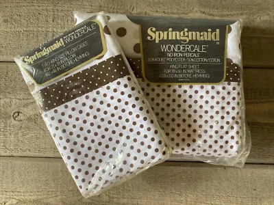 Springmaid Vintage Sheet & Pillowcase Charmed Circle Polka Dots Set/3 King NWT - Image 1 of 4