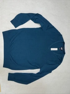 Neu Lands' End 100 % Supima Baumwolle See aquablau V-Ausschnitt Pullover Herren Small - Bild 1 von 9