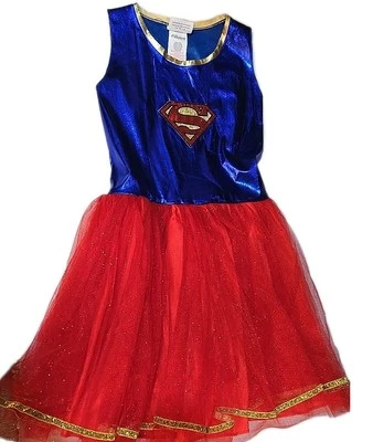 Superman Superwomen Dress Tutu Costume DC Comics Girl Size Large 10-12 Supergirl - Image 1 of 3