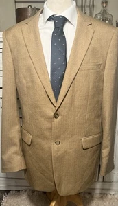 Andrew Fezza Blazer Men’s 44L Brown Sports Coat Jacket 3 Buttons Polyester Blend - Picture 1 of 14