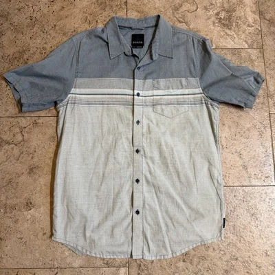 Prana Shirt Mens Large Blue Gray Tamarack Lightweight Hiking Short Sleeve - Image 1 of 4